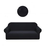 Elastický vodoodpudivý potah na pohovku - Černý, dvoumístná sedačka