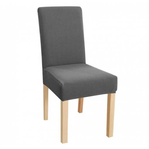 Foto - Univerzální napínací potah na židli - Ocelově šedý Fleece