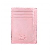 Flintronic mini kožená peněženka s RFID ochranou - Růžová