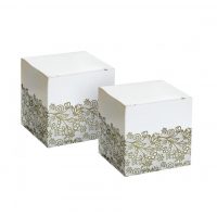 Papírové krabičky se zlatým potiskem - 5x5x5cm, 6 kusů