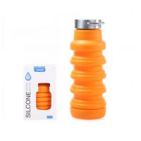 Skládací silikonová láhev 550 ml - Oranžová