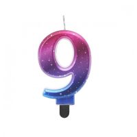 Galaxy narozeninová svíčka - 9