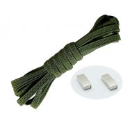 Elastické tkaničky do bot široké - Typ D - magnetické zacvakávací, jeden pár - Zelené, 100 cm