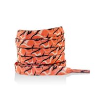 Široké tkaničky s trnitým potiskem, jeden pár - Oranžové, 120 cm