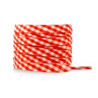 Široké tkaničky s kostkovaným potiskem, jeden pár - Oranžové, 120 cm