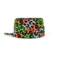 Široké tkaničky s leopardím potiskem, jeden pár - Černé, 120 cm