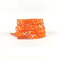 Široké tkaničky s leopardím potiskem, jeden pár - Oranžové, 120 cm