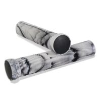 Žíhané rukojeti na kolo - Bílo šedé