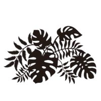 Kovová nástěnná dekorace 27 cm - Monstera listy