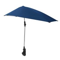 Skládací nastavitelný plážový deštník s UV ochranou - Tmavě modrý