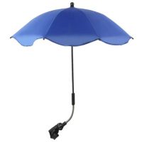 Nastavitelný deštník s UV ochranou a upevněním na kočárek - Tmavě modrý