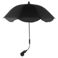 Nastavitelný deštník s UV ochranou a upevněním na kočárek - Černý