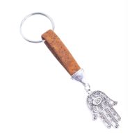 Korkový přívěsek na klíče, Ruka Fátimy - Oranžový