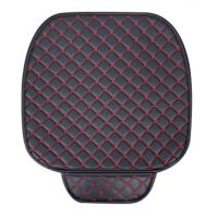 Kožený chránič na autosedačku - Černý s červeným prošíváním