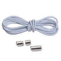 Elastické tkaničky do bot, jeden pár - Bílo černé, 100 cm