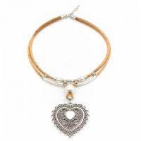 Korkový náhrdelník - srdce