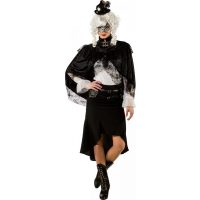 Dámský plášť - Steampunk černý L/XL