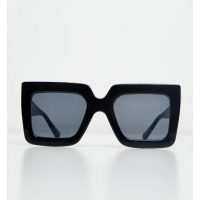 Čtvercové OVERSIZE dámské sluneční brýle - Černé