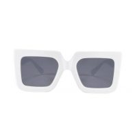 Čtvercové OVERSIZE dámské sluneční brýle - Bílé