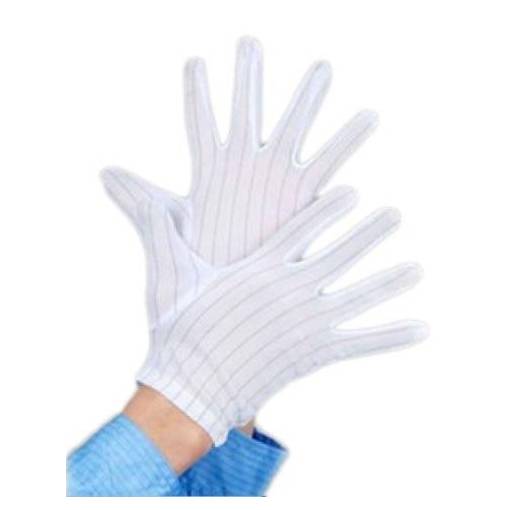 Foto - Nylonové antistatické rukavice - Proužkované, bílé