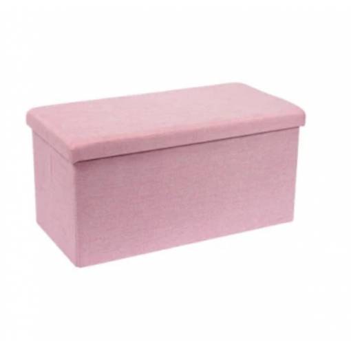 Foto - Skládací sedací taburet s úložným prostorem - Růžový