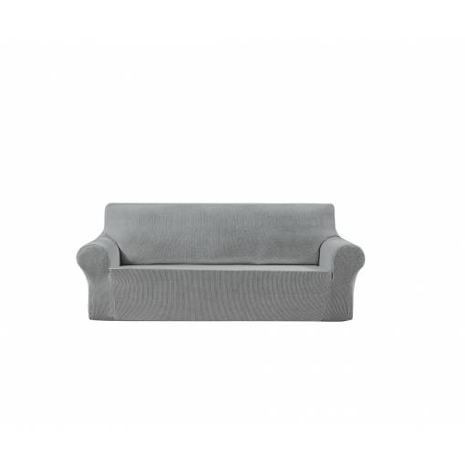 Foto - Univerzální napínací potah na pohovku - Světle šedý Fleece, dvoumístná sedačka