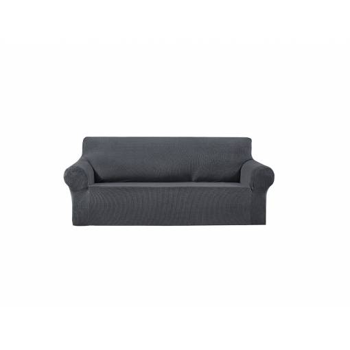 Foto - Univerzální napínací potah na pohovku - Ocelově šedý Fleece, dvoumístná sedačka