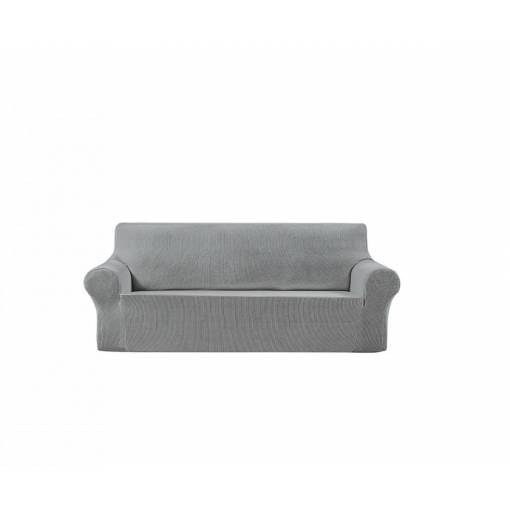 Foto - Univerzální napínací potah na pohovku - Světle šedý Fleece, trojmístná sedačka