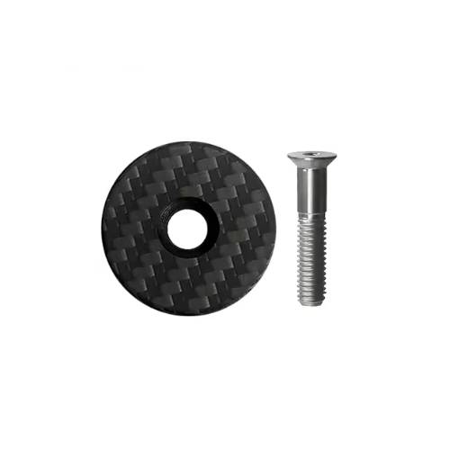 Foto - Krytka hlavovky z uhlíkového vlákna matná - Stříbrný šroub