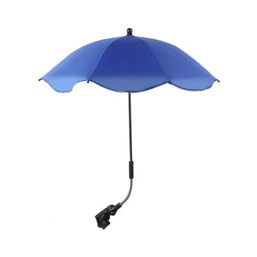 Foto - Nastavitelný deštník s UV ochranou a upevněním na kočárek - Tmavě modrý