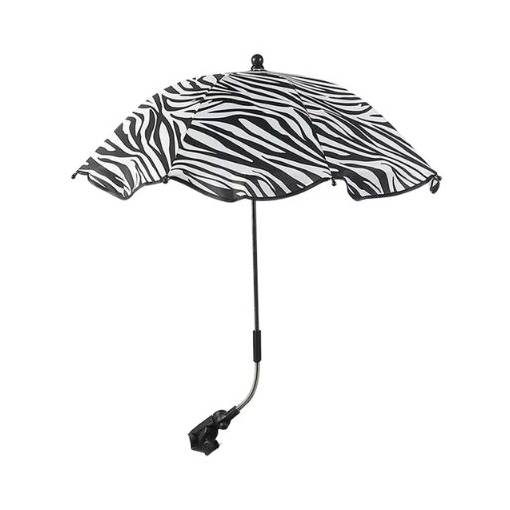Foto - Nastavitelný deštník s UV ochranou a upevněním na kočárek - Vzor zebry