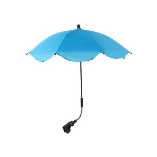 Foto - Nastavitelný deštník s UV ochranou a upevněním na kočárek - Světle modrý