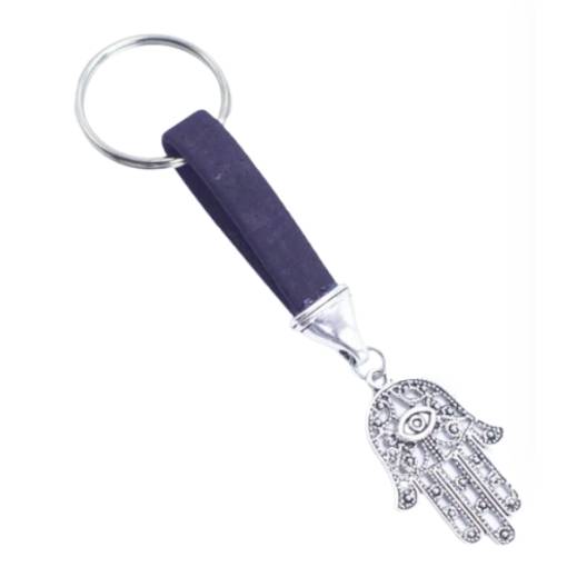 Foto - Korkový přívěsek na klíče, Ruka Fátimy - Černý