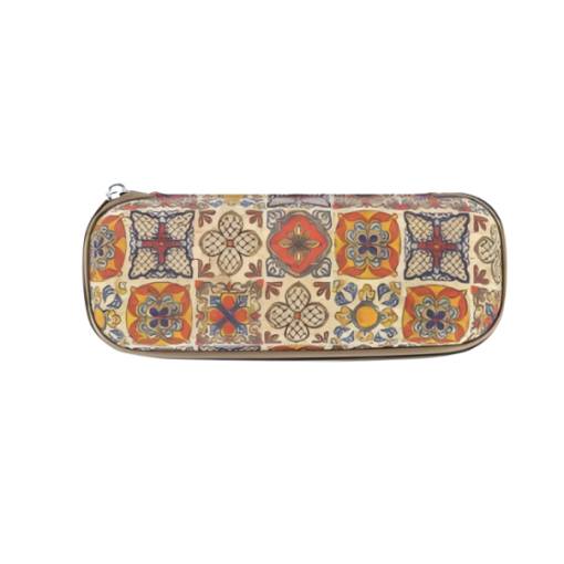 Foto - Korkové pouzdro na brýle - Oranžové ornamenty
