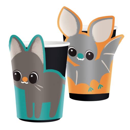 Foto - Papírové kelímky - Netopýr a Kočka, 8 ks