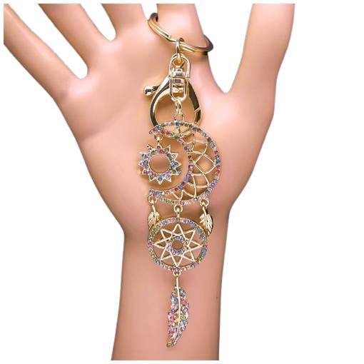 Foto - Přívěsek na klíče - Lapač snů - Měsíc a slunce