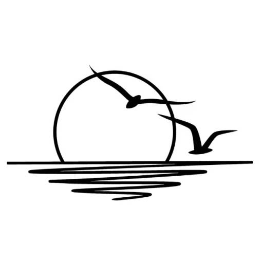 Foto - Kovová dekorace 30 x 17 cm - Západ slunce s ptáky