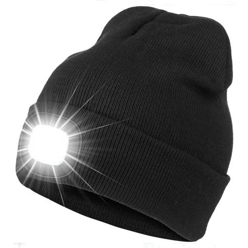Foto - Čepice s LED světlem – Černá