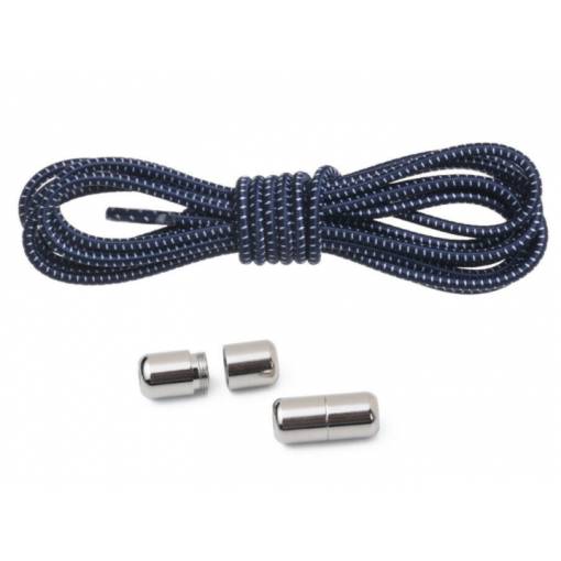 Foto - Elastické tkaničky do bot, jeden pár - Námořnická modř