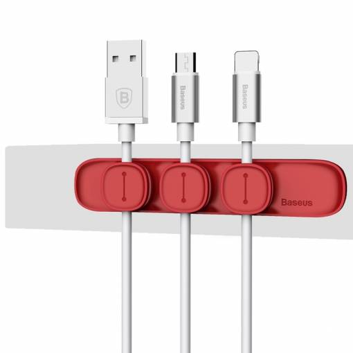 Foto - Magnetický organizér kabel Baseus - červená