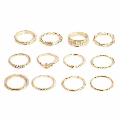 Foto - Sada krásných prstenů ze slitiny 12 ks - bižuterie