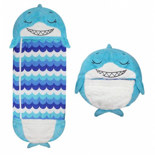 Foto - Dětský plyšový spacák nebo polštářek - Žralok modrý, velikost S