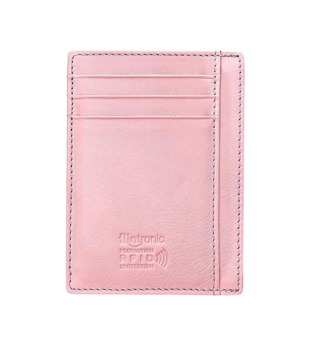 Flintronic mini kožená peněženka s RFID ochranou - Růžová