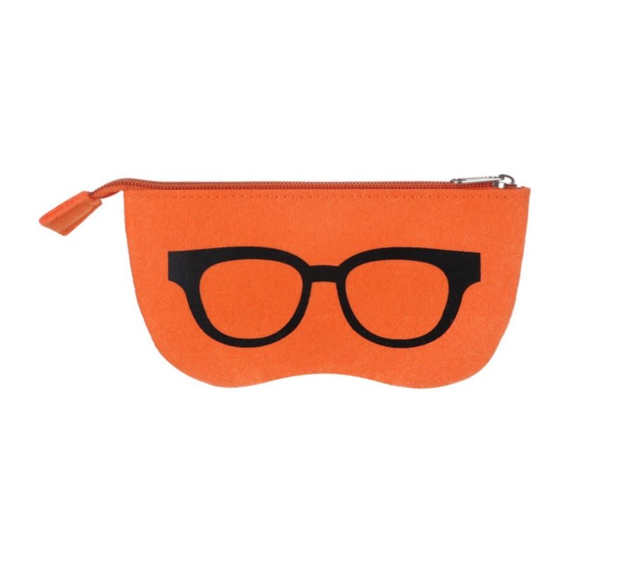 Kapsa na brýle se zipem - Oranžová