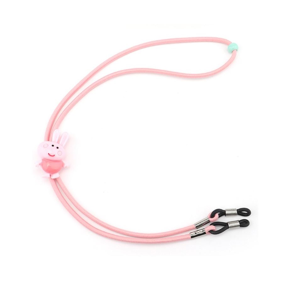 Dětská elastická šňůrka na brýle - Světle růžová, zajíček