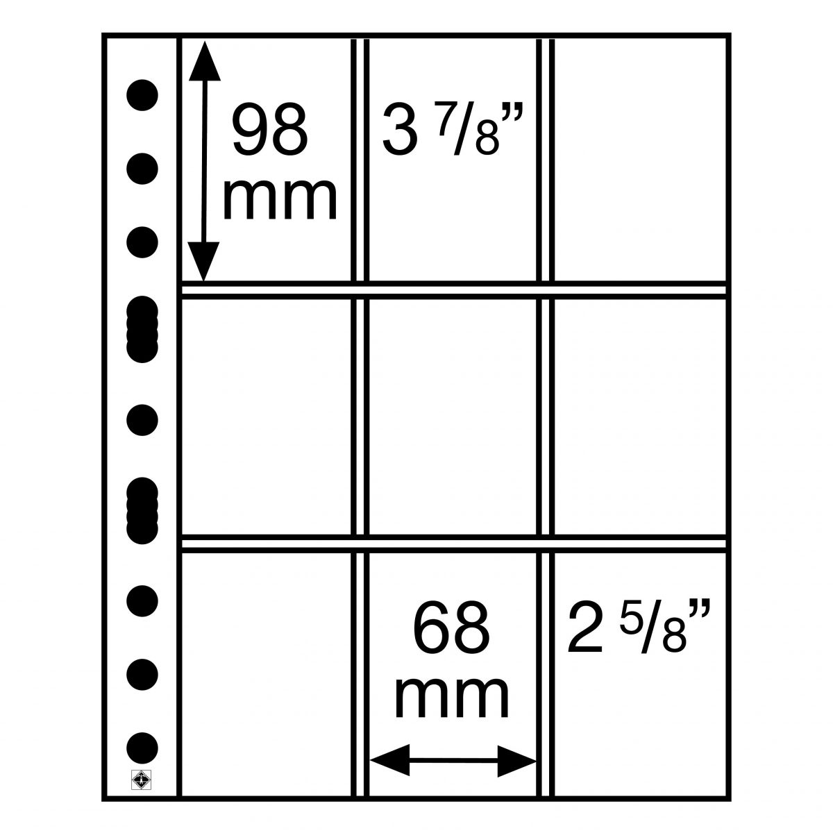 Průhledné albové listy (5ks) - GRANDE 3/3C, na sběratelské karty