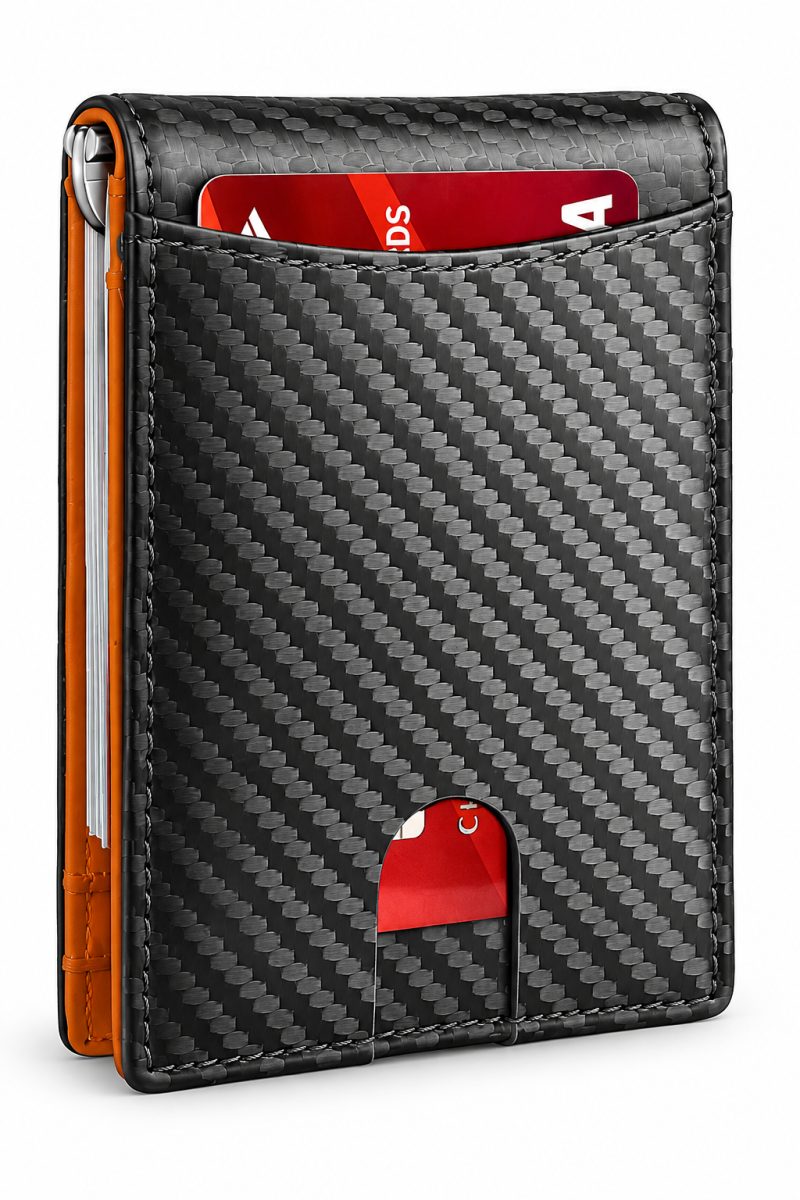 Pánská peněženka Carbon s RFID ochranou - Černo oranžová