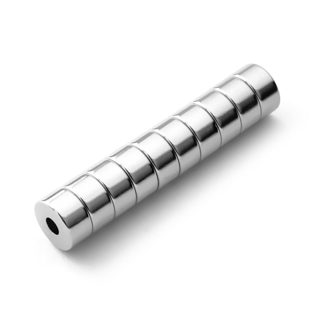 Silný neodymový magnet kruh 12x4x6 mm