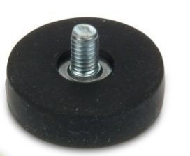 Pogumovaný magnetický úchyt se závitovým čepem - 22 mm