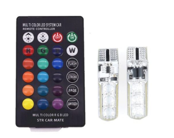 Auto LED žárovky RGB T10 CAN BUS včetně ovladače